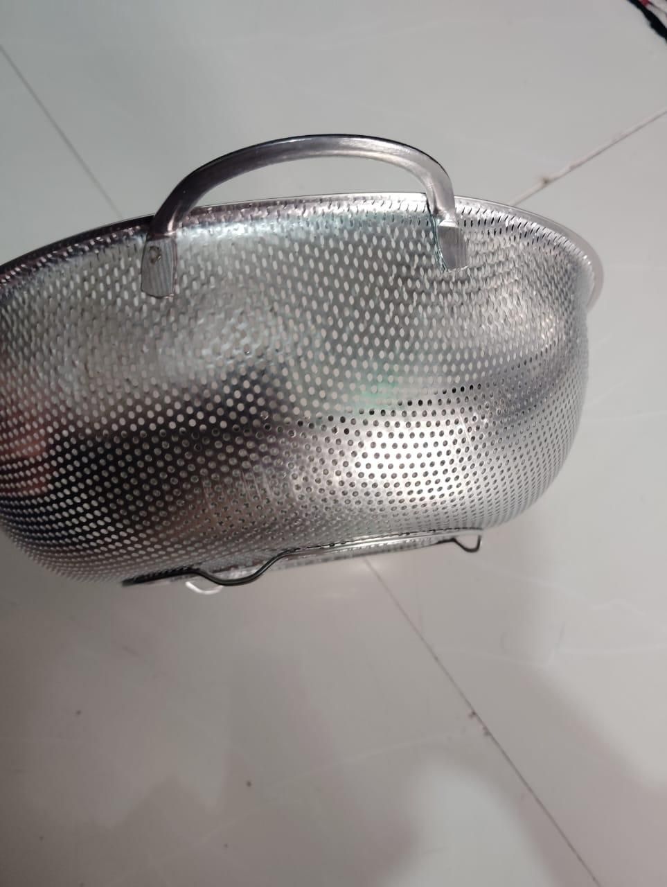 Strainer Round Drain Basket Stainless Steel Basket for Fruit Vegetable Washing