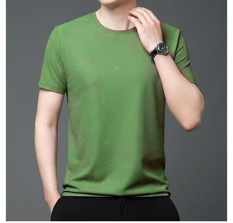 Polyester Stretchable Solid Half Sleeves Mens Round Neck T-Shirt Pack Of 5