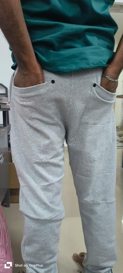 Men's Fleece Grey Casual Track Pants