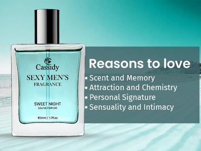 CASSIDY Sexy Mens Sweet Night Eau de Parfum, 50ml (Pack of 2)